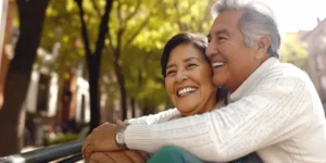 Pareja mayor sonriendo. Rehabilitación Oral: Beneficios y Tipos