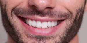Hombre adulto primer plano. Diseño de sonrisa personalizado